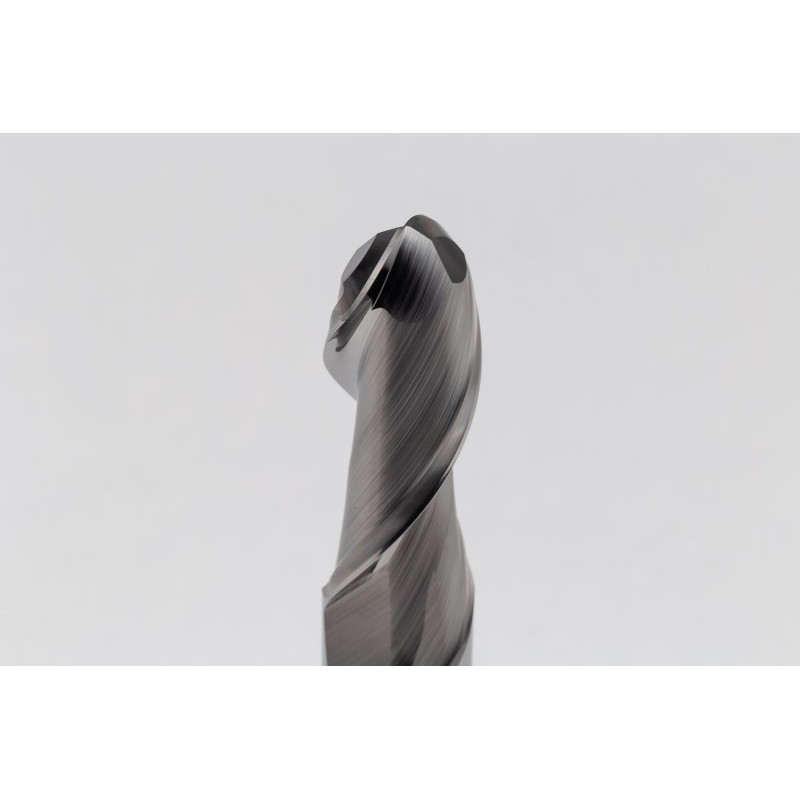 12mm Dia. Carbide Ball End Mill, 2 Flute, Uncoated, 12mm Smooth Shank x 32mm LOC, HSAM1