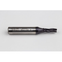 Кінцева фреза для грубої обробки з кобальту діаметром 6 мм, 3-зуба, з покриттям TiAIN, хвостовик Weldon 10 мм x довжина різьби 16 мм, фаска 0,25 мм, CPR