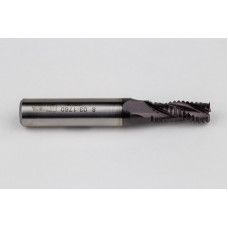 8mm Dia. Cobalt Coarse Roughing End Mill, 3 Flute, TiAIN Coated, 10mm Weldon Shank x 20mm LOC, 0.25mm Chamfer, CPR