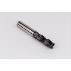 12mm Dia. Cobalt Coarse Roughing End Mill, 4 Flute, TiAIN Coated, 12mm Weldon Shank x 32mm LOC, 0.5mm Chamfer, CPR