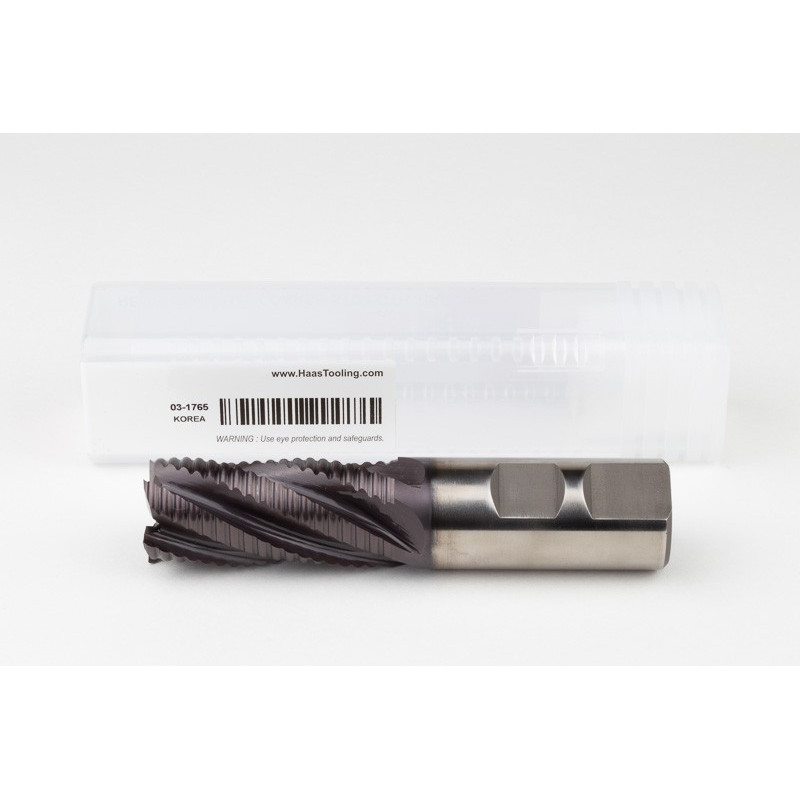 25mm Dia. Cobalt Coarse Roughing End Mill, 5 Flute, TiAIN Coated, 25mm Weldon Shank x 52mm LOC, 0.55mm Chamfer, CPR