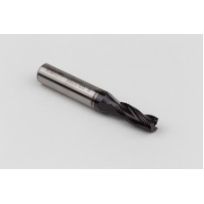 8mm Dia. Cobalt Fine Roughing End Mill, 3 Flute, TiAIN Coated, 10mm Weldon Shank x 20mm LOC, 0.5mm Chamfer, FPR
