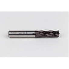 12mm Dia. Cobalt Fine Roughing End Mill, 4 Flute, TiAIN Coated, 12mm Weldon Shank x 32mm LOC, 0.76mm Chamfer, FPR