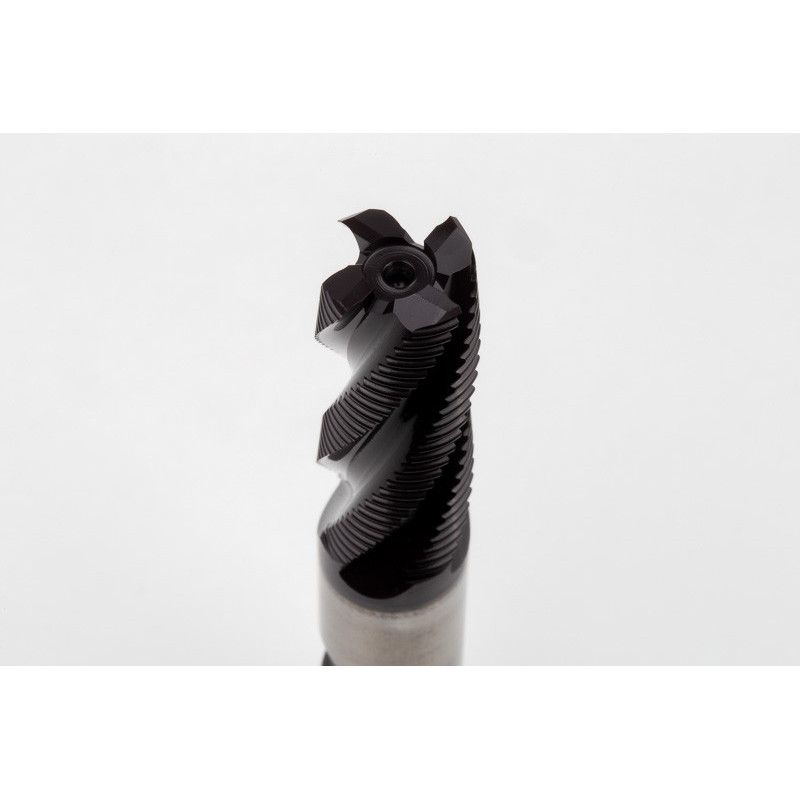 16mm Dia. Cobalt Fine Roughing End Mill, 4 Flute, TiAIN Coated, 16mm Weldon Shank x 42mm LOC, 0.76mm Chamfer, FPR