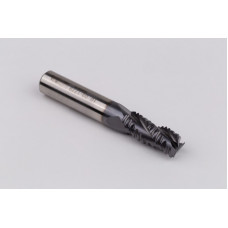 10mm Dia. Cobalt Coarse Roughing End Mill, 3 Flute, TiCN Coated, 10mm Weldon Shank x 22mm LOC, 0.6mm Chamfer, CPRA