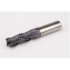 16mm Dia. Cobalt Coarse Roughing End Mill, 3 Flute, TiCN Coated, 16mm Weldon Shank x 42mm LOC, 0.94mm Chamfer, CPRA
