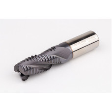 20mm Dia. Cobalt Coarse Roughing End Mill, 3 Flute, TiCN Coated, 20mm Weldon Shank x 42mm LOC, 0.94mm Chamfer, CPRA