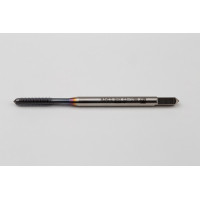 M3x0.5 M HSS-E Straight Flute Tap, 3.5mm Shank x 11mm Thread Length, 2XD, Mod. Bottoming, 3 Flute, 6HX, TiCN Coated