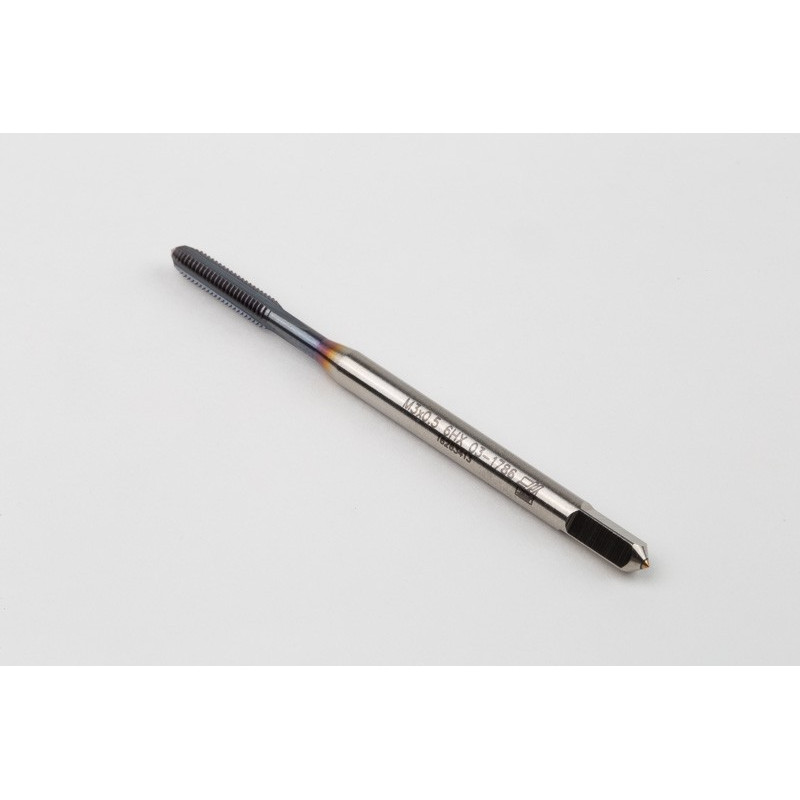 M3x0.5 M HSS-E Straight Flute Tap, 3.5mm Shank x 11mm Thread Length, 2XD, Mod. Bottoming, 3 Flute, 6HX, TiCN Coated
