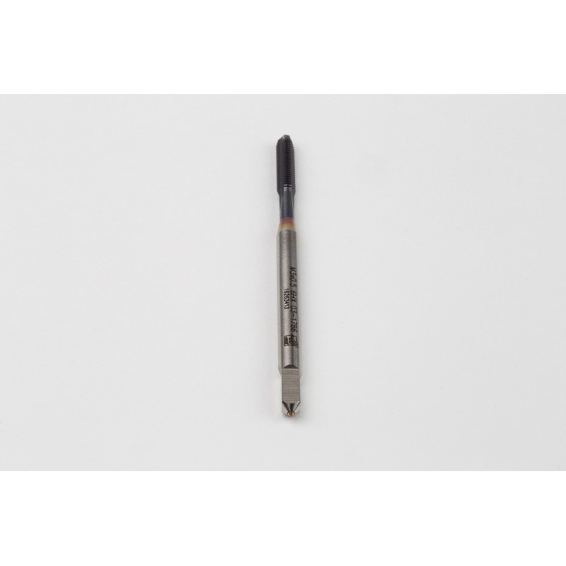 M3x0.5 M HSS-E Straight Flute Tap, 3.5mm Shank x 11mm Thread Length, 2XD, Mod. Bottoming, 3 Flute, 6HX, TiCN Coated