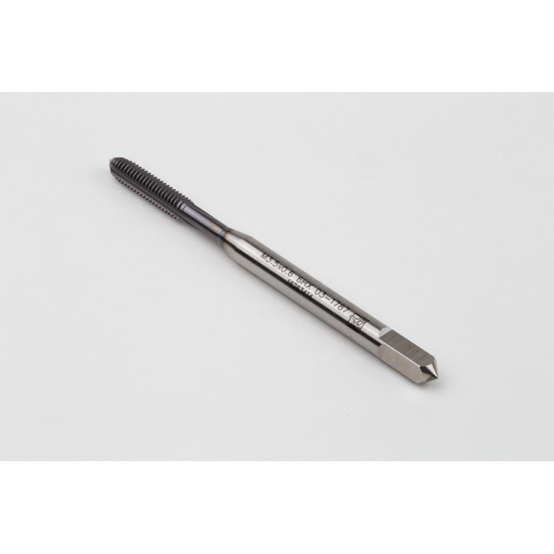 M3.5x0.6 M HSS-E Straight Flute Tap, 4mm Shank x 12mm Thread Length, 2XD, Mod. Bottoming, 3 Flute, 6HX, TiCN Coated
