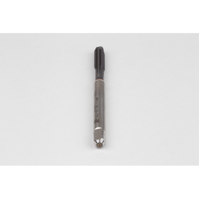 M6x1.0 M HSS-E Straight Flute Tap, 6mm Shank x 17mm Thread Length, 2XD, Mod. Bottoming, 4 Flute, 6HX, TiCN Coated