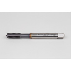 M10x1.5 M HSS-E Straight Flute Tap, 10mm Shank x 22mm Thread Length, 2XD, Mod. Bottoming, 4 Flute, 6HX, TiCN Coated