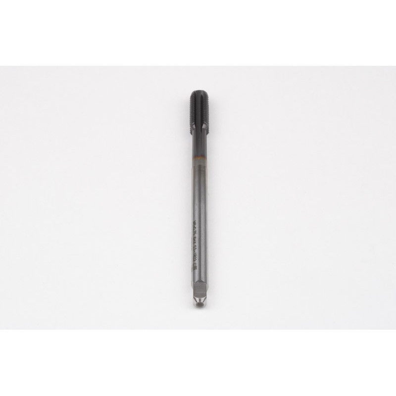 M6x0.75 MF HSS-E Straight Flute Tap, 4.5mm Shank x 13mm Thread Length, 2XD, Mod. Bottoming, 4 Flute, 6HX, TiCN Coated
