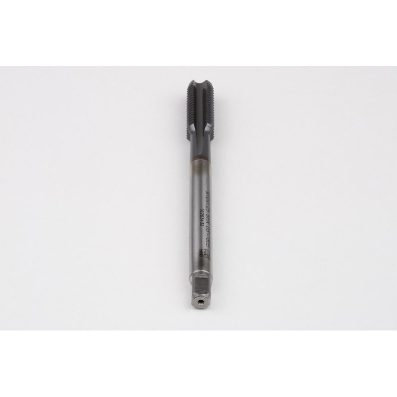M10x1.25 MF HSS-E Straight Flute Tap, 7mm Shank x 22mm Thread Length, 2XD, Mod. Bottoming, 4 Flute, 6HX, TiCN Coated