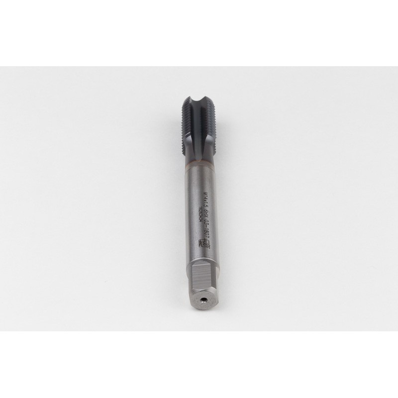 M14x1.5 MF HSS-E Straight Flute Tap, 11mm Shank x 22mm Thread Length, 2XD, Mod. Bottoming, 4 Flute, 6HX, TiCN Coated