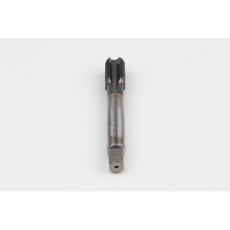 M16x1.5 MF HSS-E Straight Flute Tap, 12mm Shank x 22mm Thread Length, 2XD, Mod. Bottoming, 4 Flute, 6HX, TiCN Coated