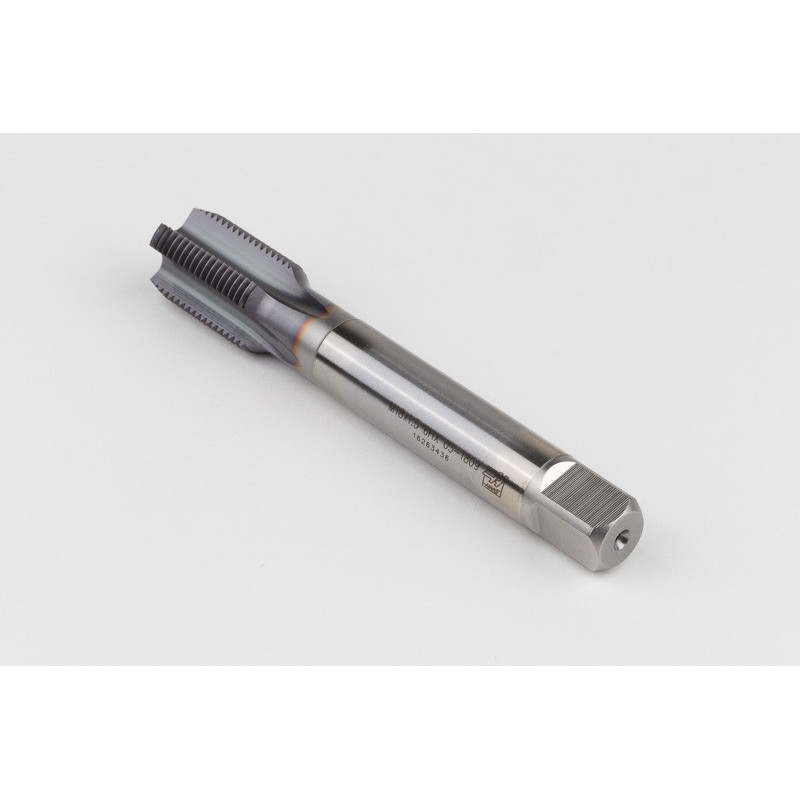 M18x1.5 MF HSS-E Straight Flute Tap, 14mm Shank x 25mm Thread Length, 2XD, Mod. Bottoming, 4 Flute, 6HX, TiCN Coated