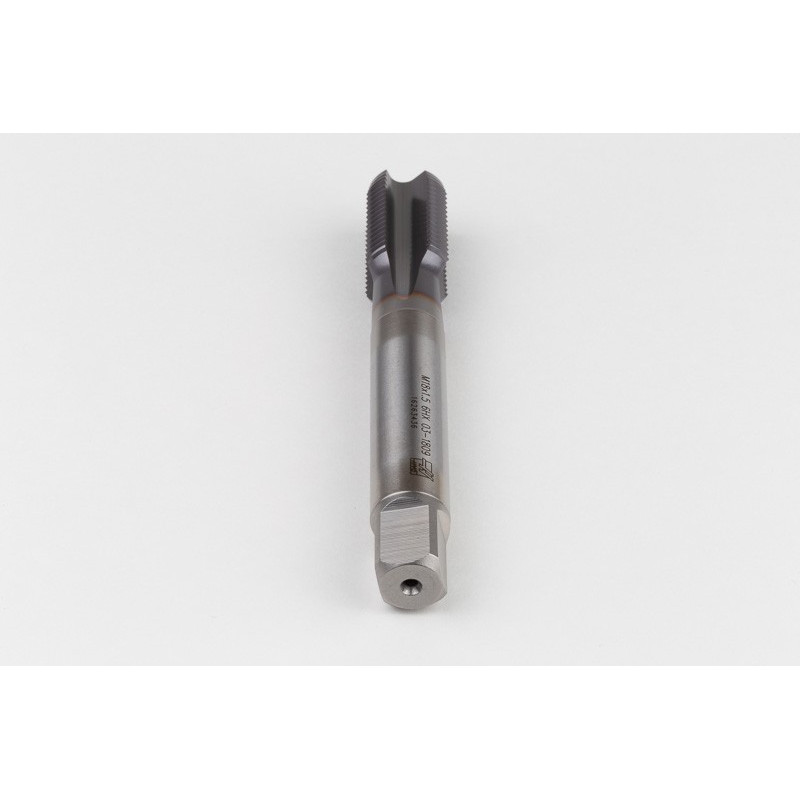 M18x1.5 MF HSS-E Straight Flute Tap, 14mm Shank x 25mm Thread Length, 2XD, Mod. Bottoming, 4 Flute, 6HX, TiCN Coated