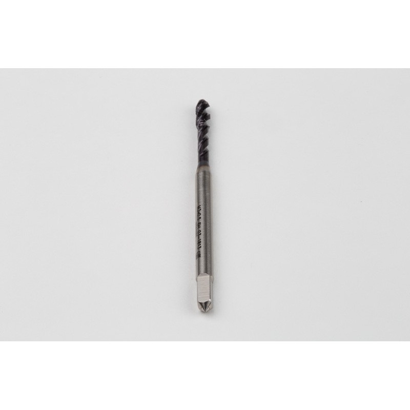 M3x0.5 M HSS-PM Spiral Flute Tap, 3.5mm Shank x 6mm Thread Length, 2.5XD, Mod. Bottoming, 3 Flute, 6H, TiAlN Coated