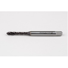 M4.5x0.75 M HSS-PM Spiral Flute Tap, 6mm Shank x 8mm Thread Length, 2.5XD, Mod. Bottoming, 3 Flute, 6H, TiAlN Coated
