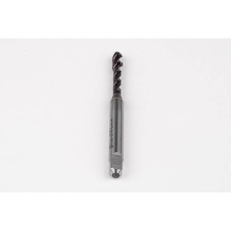 M4.5x0.75 M HSS-PM Spiral Flute Tap, 6mm Shank x 8mm Thread Length, 2.5XD, Mod. Bottoming, 3 Flute, 6H, TiAlN Coated