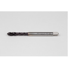 M6x1.0 M HSS-PM Spiral Flute Tap, 6mm Shank x 10mm Thread Length, 2.5XD, Mod. Bottoming, 3 Flute, 6H, TiAlN Coated
