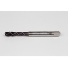 M8x1.25 M HSS-PM Spiral Flute Tap, 8mm Shank x 13mm Thread Length, 2.5XD, Mod. Bottoming, 3 Flute, 6H, TiAlN Coated
