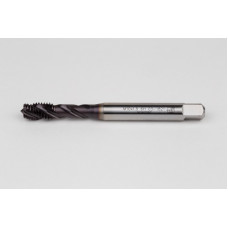 M10x1.5 M HSS-PM Spiral Flute Tap, 10mm Shank x 15mm Thread Length, 2.5XD, Mod. Bottoming, 3 Flute, 6H, TiAlN Coated