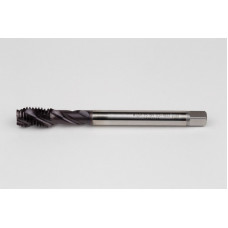 M12x1.75 M HSS-PM Spiral Flute Tap, 9mm Shank x 18mm Thread Length, 2.5XD, Mod. Bottoming, 3 Flute, 6H, TiAlN Coated