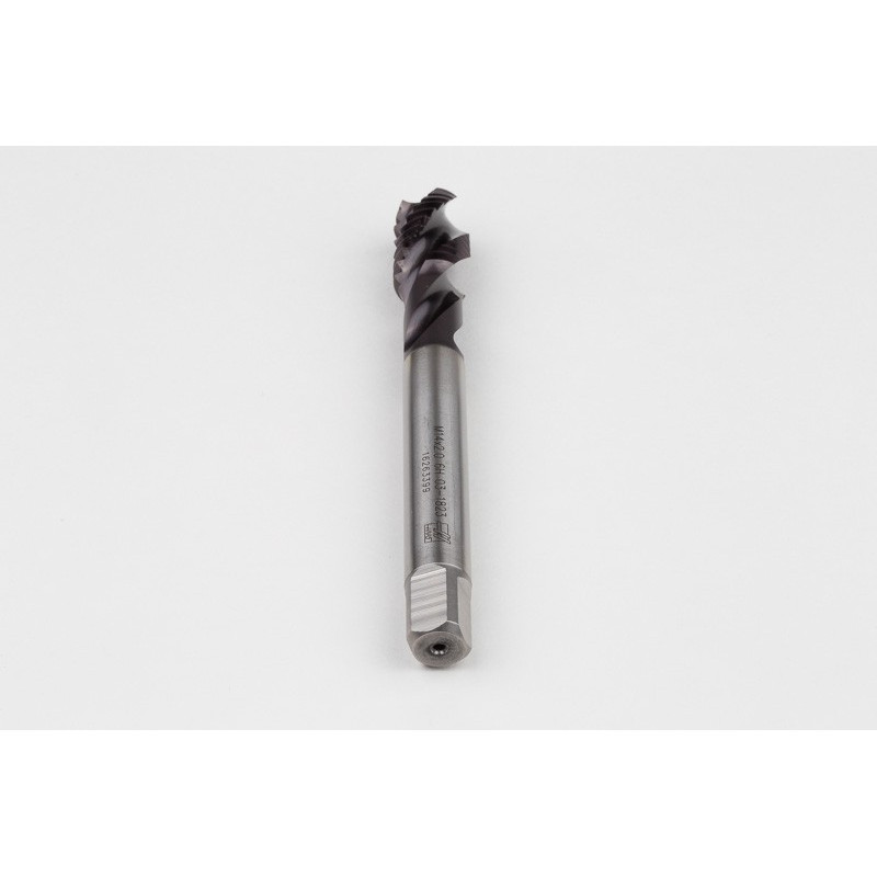 M14x2.0 M HSS-PM Spiral Flute Tap, 11mm Shank x 20mm Thread Length, 2.5XD, Mod. Bottoming, 3 Flute, 6H, TiAlN Coated