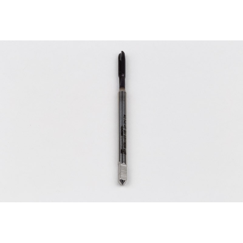 M2.5x0.45 M HSS-PM Spiral Point Tap, 2.8mm Shank x 9mm Thread Length, 3XD, Plug, 3 Flute, 6H, TiAlN Coated