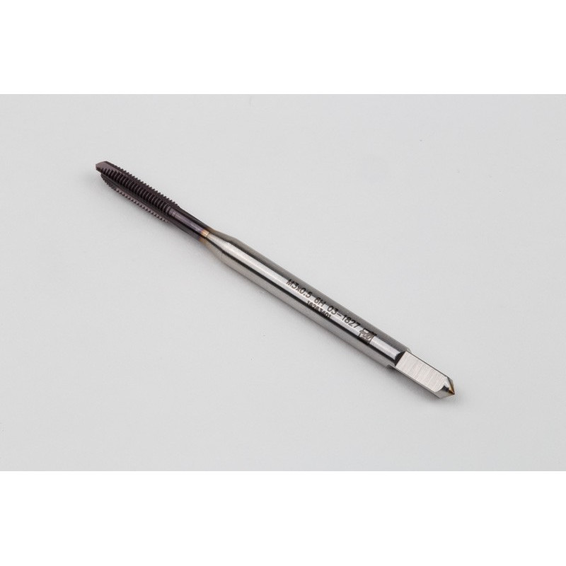 M3x0.5 M HSS-PM Spiral Point Tap, 3.5mm Shank x 11mm Thread Length, 3XD, Plug, 3 Flute, 6H, TiAlN Coated