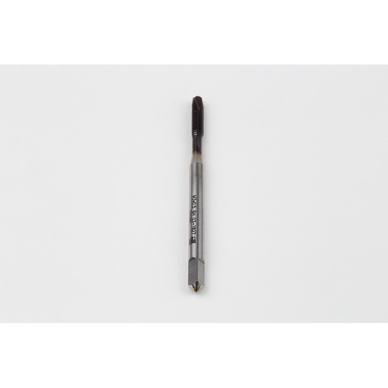 M3x0.5 M HSS-PM Spiral Point Tap, 3.5mm Shank x 11mm Thread Length, 3XD, Plug, 3 Flute, 6H, TiAlN Coated