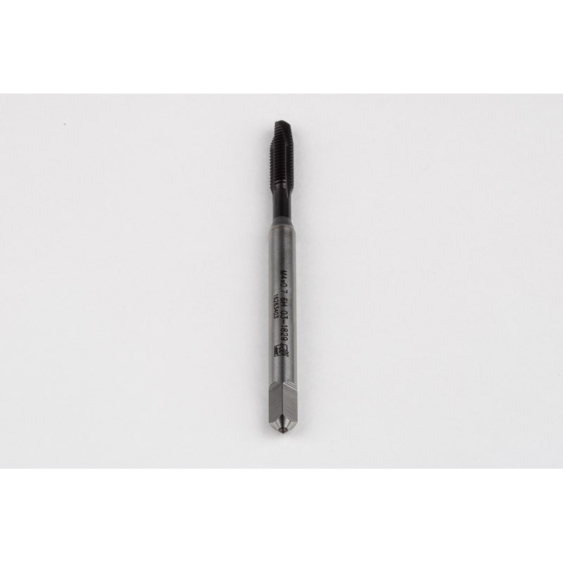 M4x0.7 M HSS-PM Spiral Point Tap, 4.5mm Shank x 13mm Thread Length, 3XD, Plug, 3 Flute, 6H, TiAlN Coated