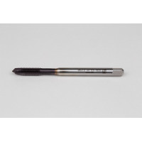 M6x1.0 M HSS-PM Spiral Point Tap, 6mm Shank x 17mm Thread Length, 3XD, Plug, 3 Flute, 6H, TiAlN Coated