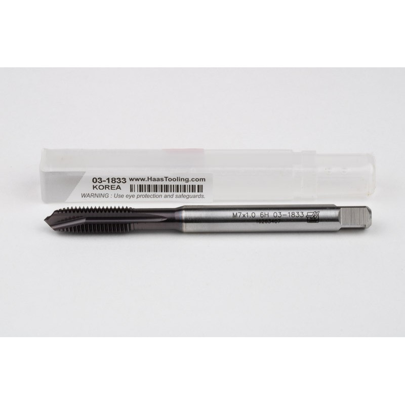 M7x1.0 M HSS-PM Spiral Point Tap, 7mm Shank x 0mm Thread Length, 3XD, Plug, 3 Flute, 6H, TiAlN Coated
