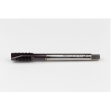 M12x1.75 M HSS-PM Spiral Point Tap, 9mm Shank x 24mm Thread Length, 3XD, Plug, 3 Flute, 6H, TiAlN Coated
