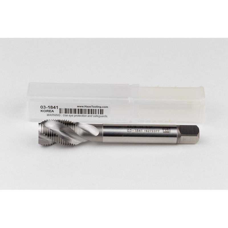 3/8"-19 G (BSPP) Straight HSS-E Pipe Tap, 12mm Shank x 22mm Thread Length, 3 Flute, Uncoated