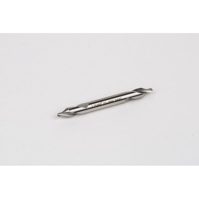 1.25mm Ø HSS Center Drill, 3.15mm Shank x 31.5mm Overall Length x 60° Point Angle, Double End