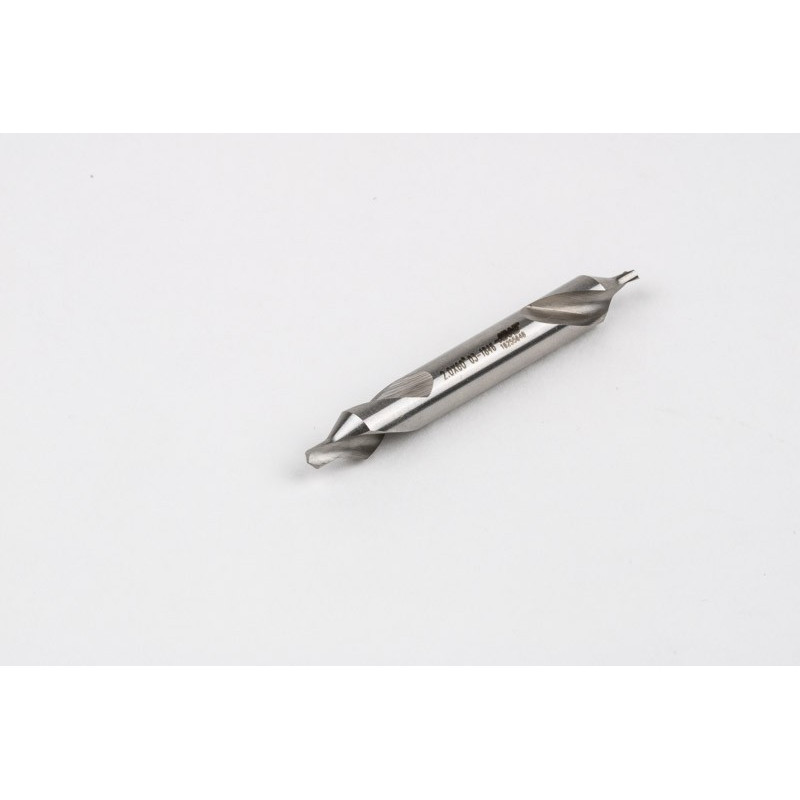2mm Ø HSS Center Drill, 5mm Shank x 40mm Overall Length x 60° Point Angle, Double End