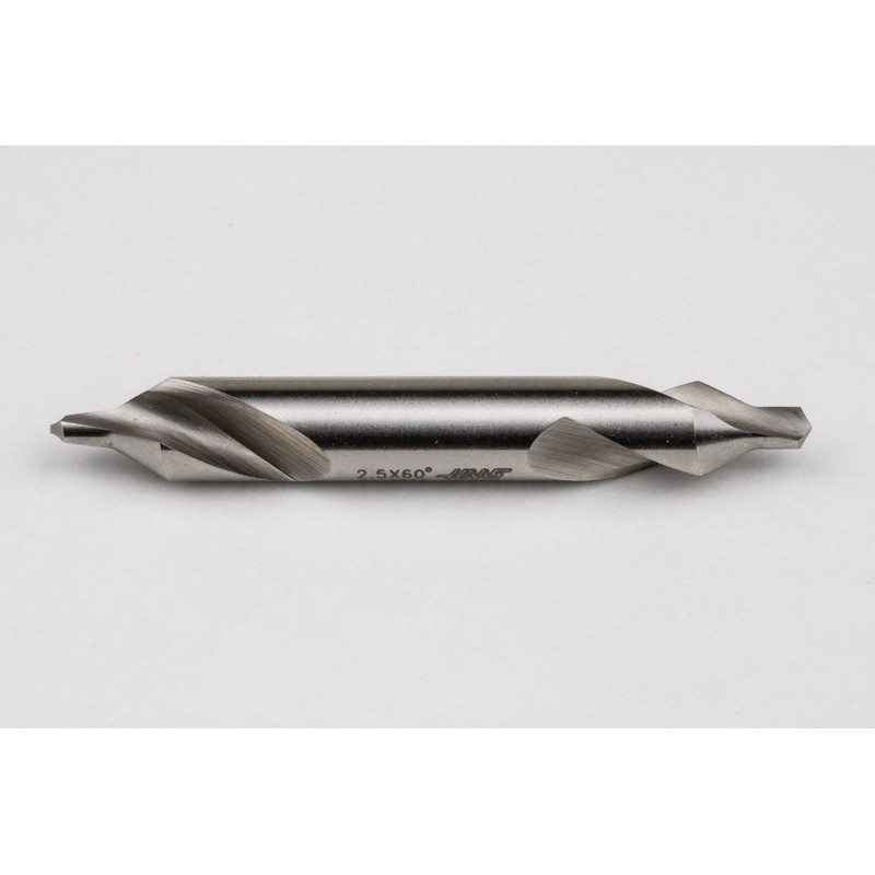 2.5mm Ø HSS Center Drill, 6.3mm Shank x 45mm Overall Length x 60° Point Angle, Double End