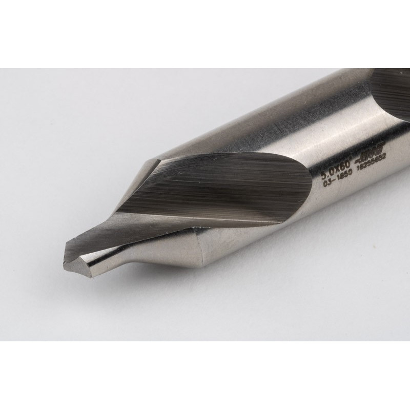 5mm Ø HSS Center Drill, 12.5mm Shank x 63mm Overall Length x 60° Point Angle, Double End