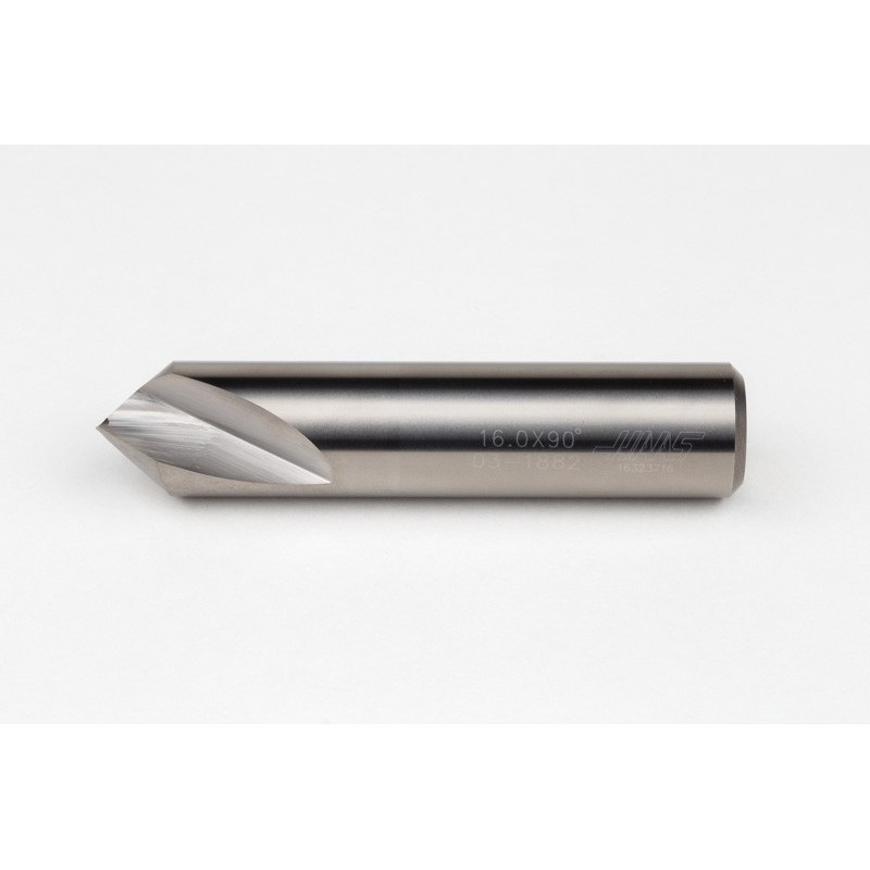 Твердосплавне точкове свердло Ø 16 мм, хвостовик 16 мм x кут вістря 90°, 2 канавки, без покриття