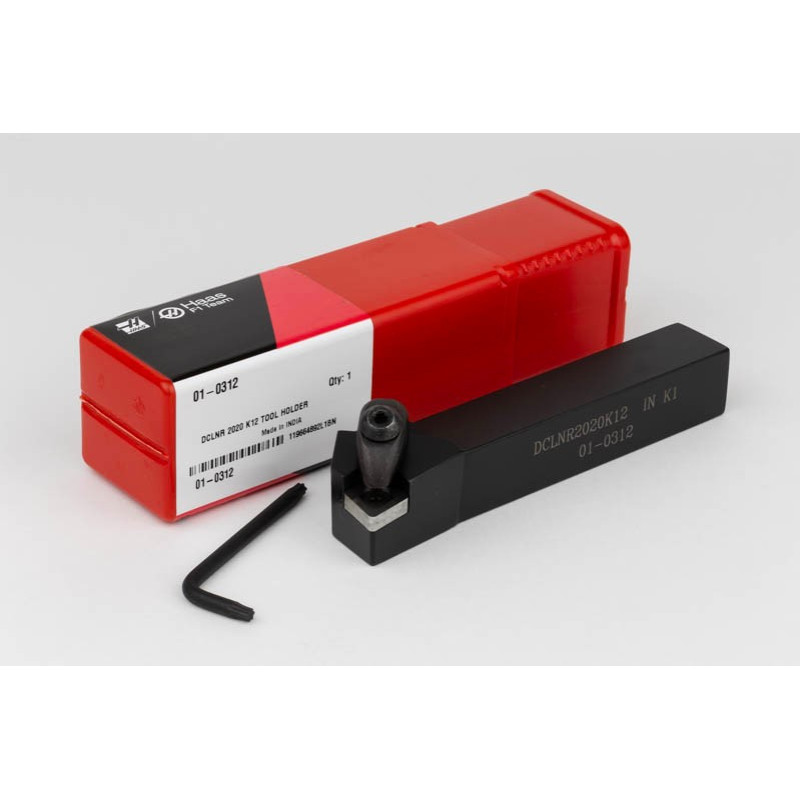 DCLNR2020-K12, 20mm Square Steel Shank External (OD) Turning Tool, Right-Hand, Double Clamp-Lock