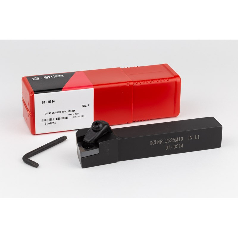 DCLNR2525-M19, 25mm Square Steel Shank External (OD) Turning Tool, Right-Hand, Double Clamp-Lock