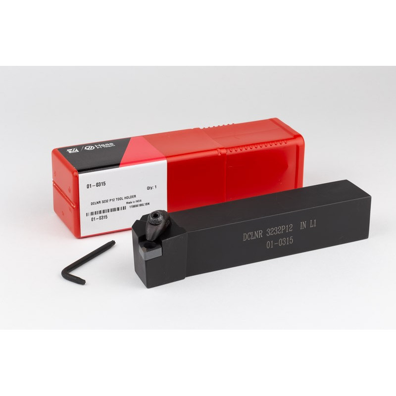 DCLNR3232-P12, 32mm Square Steel Shank External (OD) Turning Tool, Right-Hand, Double Clamp-Lock