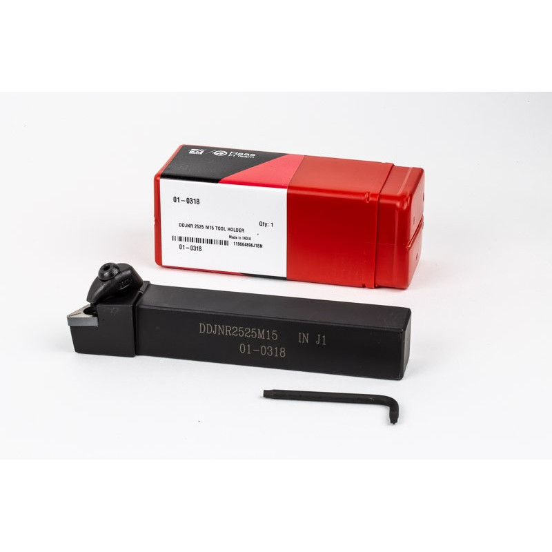 DDJNR2525-M15, 25-міліметровий токарний інструмент для зовнішнього (OD) різця з квадратним сталевим хвостовиком, правий, з подвійним затискачем та фіксатором