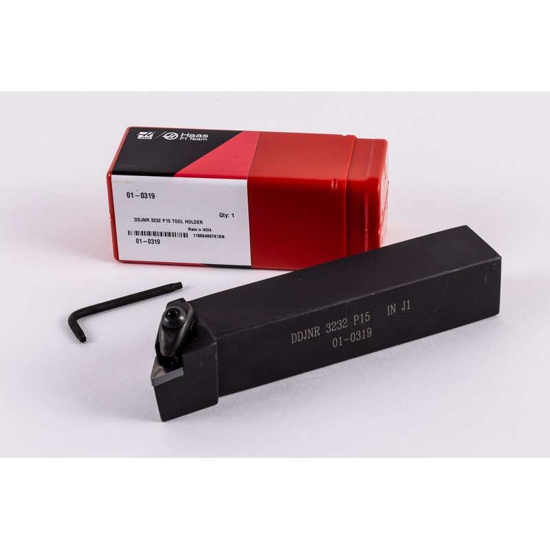DDJNR3232-P15, 32-міліметровий токарний інструмент для зовнішнього (OD) різця з квадратним сталевим хвостовиком, правий, з подвійним затискачем та фіксатором