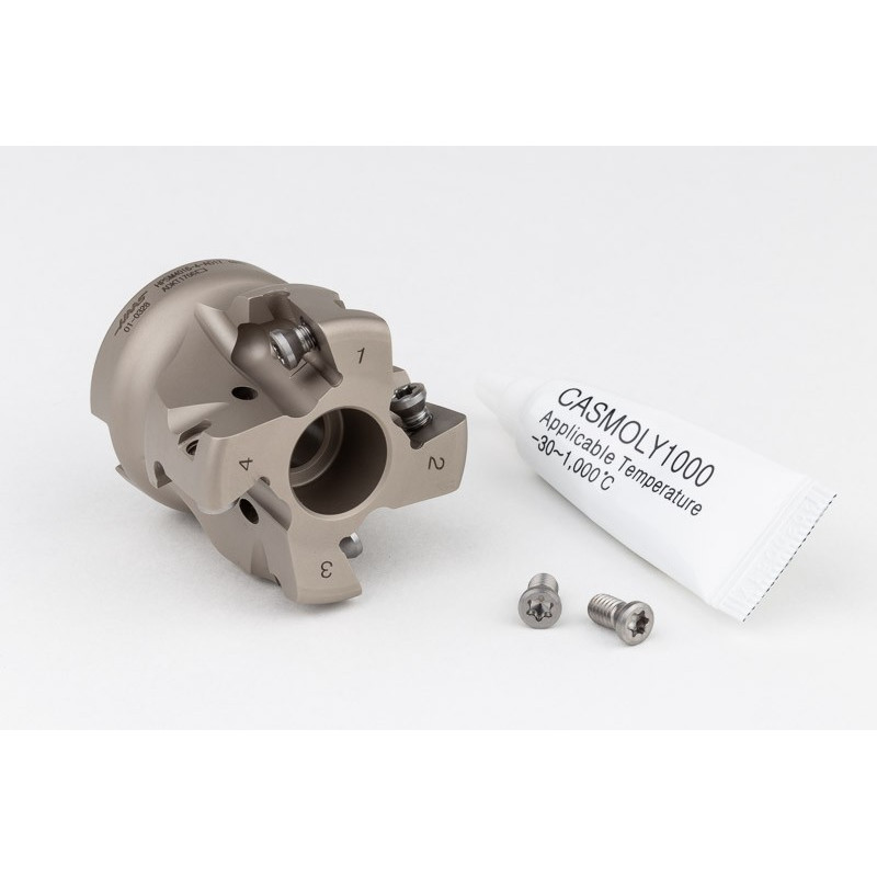 HPSM, 40mm Ø Shell Mill, 16mm Pilot Bore x 90° Lead Angle, 4 Flute, Positive/Positive Geometry, TSC